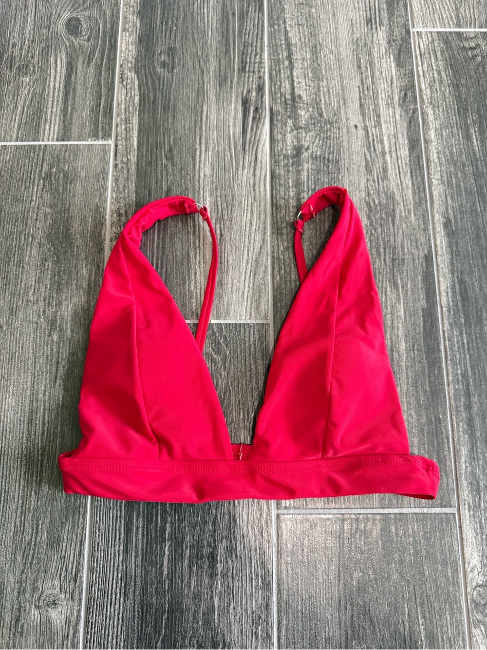 Red Triangle Bikini Top